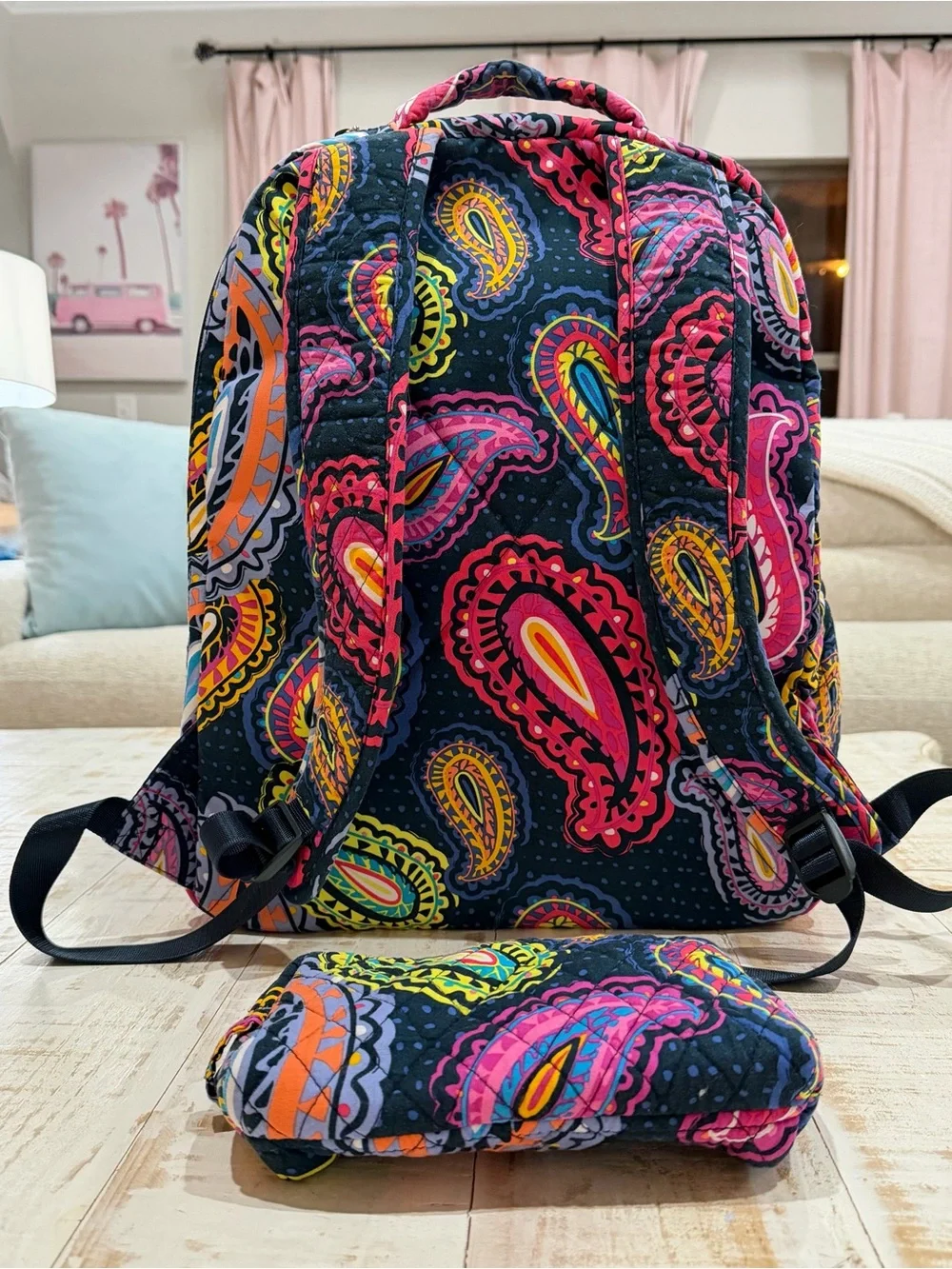 Vera Bradley XL Essential Backpack with Zip Pouch Twilight Paisley